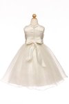 Champagne Satin & Organza Flower Girl Dress